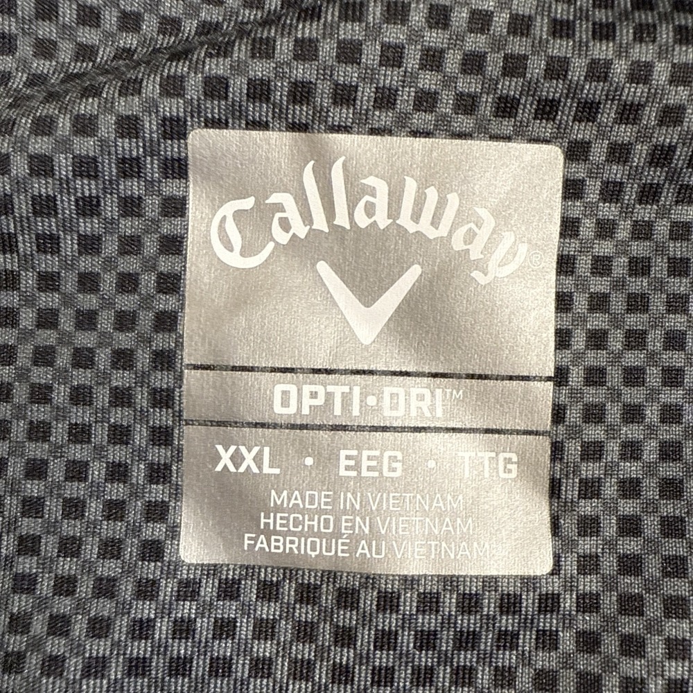 SHIRT GOLF POLO Callaway Opti•Dri Geometric Men's 2XL Gray Performance Stretch